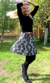 Jupe Dolly. Riviera. Noir. Jupe courte tulipe