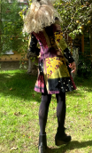 Manteau Natacha. Bohême. Unique piece. Size 36. Printed velvet coat