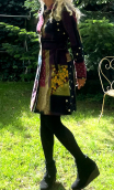 Manteau Natacha. Bohême. Unique piece. Size 36. Printed velvet coat