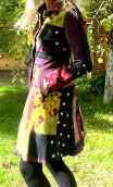 Manteau Natacha. Bohême. Unique piece. Size 36. Printed velvet coat