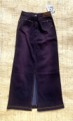 Jupe Broadway. Dentelle et pierres. Prune. Denim. Taille 36, Longue