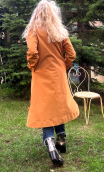 Manteau demi-saison camel. Taille 40. Doublé, long