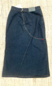 Jupe Diamond. Denim dusty bronze, stretch, droite, ajustée