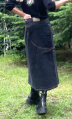 jupe Diamond. Denim noir. Stretch, droite, ajustée, casual chic