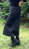 jupe Diamond. Denim noir. Stretch, droite, ajustée, casual chic
