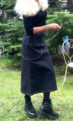 jupe Diamond. Denim noir. Stretch, droite, ajustée, casual chic
