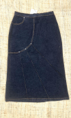 jupe Diamond. Denim noir. Stretch, droite, ajustée, casual chic