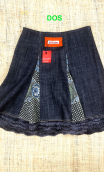 Jupe toupie. Rio Bravo. Noir. Taille 42. Denim, évasée, volantée
