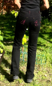 Pantalon Saxo. Denim Rockabily noir. Jean stretch, coupe droite