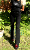Pantalon Saxo. Denim Rockabily noir. 38. Jean stretch, coupe droite