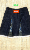 Jupe toupie. Rio Bravo. Ecru. Taille 40. Denim, évasée, volantée