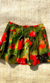 Jupe Hula Hoop Coquelicots. Evasée, courte, imprimé fleurs rouge 
