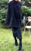 Cape. Laine bouillie anthracite. Taille unique. Doublée