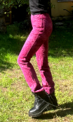 Pantalon Saxo. Pois FLock fuchsia, imprimé velours. Petit