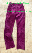 Pantalon Saxo. Pois FLock fuchsia, imprimé velours. Petit