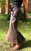  Jupe Yellowstone. Wax. Longue, enduction marron. Taille petite
