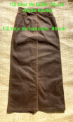  Jupe Yellowstone. Wax. Longue, enduction marron. Taille petite
