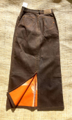  Jupe Yellowstone. Wax. Longue, enduction marron. Taille petite