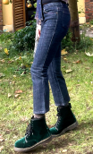Pantacourt Rodeo. Denim blue black. 7/8ème, stretch, 5-poches. T 36