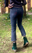 Pantacourt Rodeo. Denim blue black. 7/8ème, stretch, 5-poches. T 36
