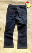 Pantacourt Rodeo. Denim blue black. 7/8ème, stretch, 5-poches. T 36