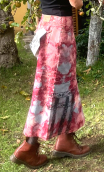Jupe Deep purple rose, longue. Coton tie and dye évasée, taille 38
