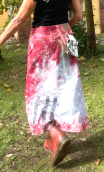 Jupe Deep purple rose, longue. Coton tie and dye évasée, taille 38