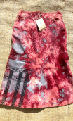 Jupe Deep purple rose, longue. Coton tie and dye évasée, taille 38