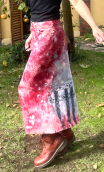 Jupe Deep purple rose, longue. Coton tie and dye évasée, taille 38