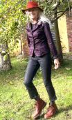Veste Madame à Paris. Velours prune. Doublée, cintrée, féminine
