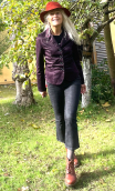 Veste Madame à Paris. Velours prune. Doublée, cintrée, féminine
