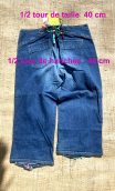 Pantacourt Bimbo, denim stone, knickers original, taille 40, hippy chic