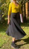  Jupe Jolie Madame. Taille elastique, ceinture jersey, jupon en biais