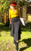  Jupe Jolie Madame. Taille elastique, ceinture jersey, jupon en biais