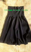  Jupe Jolie Madame. Taille elastique, ceinture jersey, jupon en biais