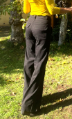 Pantalon Pretty woman. Large, Fines rayures noires. Coton stretch