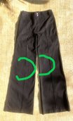 Pantalon Pretty woman. Large, Fines rayures noires. Coton stretch