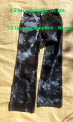 Pantalon Saxo. Empreintes. Gris noir. Taille 40. Denim imprimé tie and dye