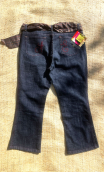 Pantacourt Rodeo. Denim blue black. 7/8ème, stretch, 5-poches