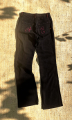 Pantalon Saxo. Denim Rockabily noir. Jean stretch, coupe droite