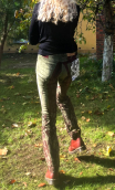 Pantalon Joe imprimé The Wall Vert brun. Velours côtelé, taille 36