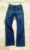Pantalon Saxo. Denim stone used. Jean stretch, droit, taille 36