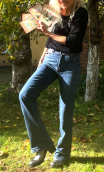 Pantalon Saxo. Denim stone used. Jean stretch, droit, taille 36