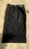 Jupe Diamond. Denim dirty choco, stretch, droite, ajustée