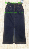 Jupe Broadway. Dentelle et pierres. Marron. Denim. Taille 36, Longue