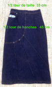  Jupe Diamond. Denim dirty rouge, stretch, droite, ajustée