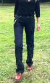 Pantalon Saxo. Denim bleu intense. Taille 36 Stretch. Coupe droite