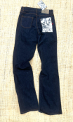 Pantalon Saxo. Denim bleu intense. Taille 36 Stretch. Coupe droite