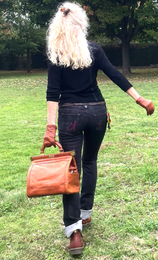 Pantalon Jane. Denim Brut noir. Ceinture amovible