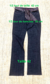 Pantalon Jane. Denim Brut noir. Ceinture amovible